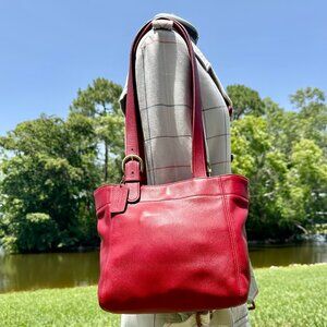 Coach Vintage Soho Waverly Buckle Bag 1999 Dominican Republic Brass & Red 4157